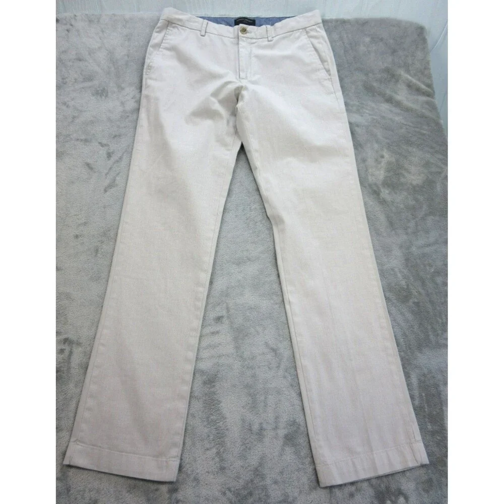 Banana Republic Dress Pants Men Size 33x34 (Actual 32 x 32) Slim Fit Beige